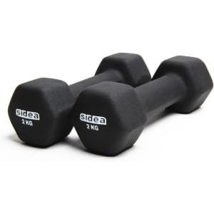 Korte neopreen halters 2 kg - ideaal voor fitness en krachttraining