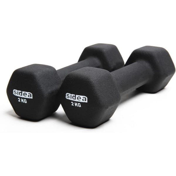 Korte neopreen halters 2 kg - ideaal voor fitness en krachttraining