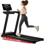 Krachtige 3,0 pk elektrische loopband met 10% helling. Snelheid van 1-12 km/u, ruim loopvlak (40x97 cm) en LED-display. Draagt tot 120 kg.