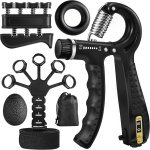 Krachttrainer Kit - Hand Grip Versterker - Spieropbouw Herstel - Verstelbare Weerstand - 5 Stuks Set - Zwart