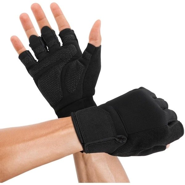 Krachttraining Fitnesshandschoenen voor Dames en Heren - Ademend, Gevoerde Handschoenen voor Gewichtheffen, Gymnastiek en Fietsen