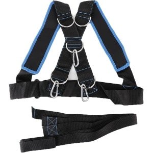 Krachttraining Harnas - Weerstandsband Riem - Snelheid Uithoudingsvermogen - Verstelbaar D-ringen Ontwerp - 116 cm Schouderriem - Zwart Blauw