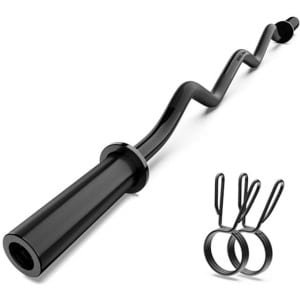 Krullende Halterstang voor Gewichtheffen - 119,4 cm Lange Verchroomde Curlstang voor Krachttraining, Squats en Biceps