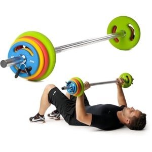 Lange Halterset 16 kg met Gewichten voor Krachttraining en Fitness