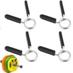 Lange halterstangen met veersluiting voor gewichtheffen en krachttraining - 4 stuks