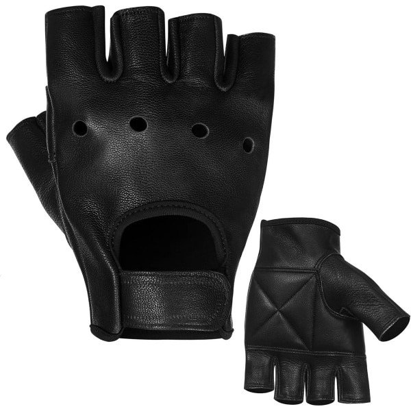 Leren Halve Vinger Handschoenen voor Fietsen, Fitness en Krachttraining