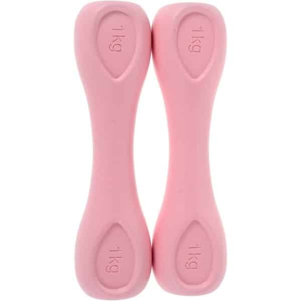 Lichte Halters - Krachttraining Gewichtjes - Thuis Fitness - Ergonomische Handgreep - 2 kg per stuk - Roze