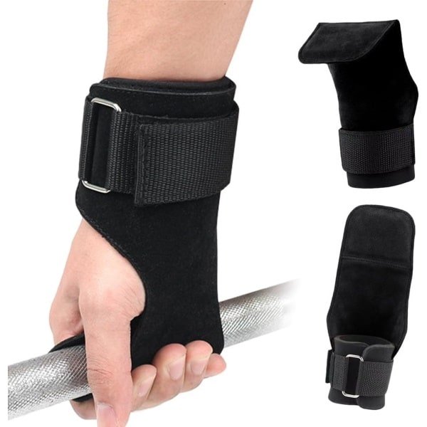 Lifting Hooks - Lifting Straps - 1 Paar - Fitness Straps - Wrist Wraps - Grips - Powerlifting - Wrist Wraps - Lifting Belt - Gym Grip Straps - Geschikt voor Gewichtheffen, Gripondersteuning en Krachttraining in de Sportschool - Turnen - Zwart