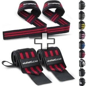 Lifting Straps en Polsbandages Set voor Fitness en Krachttraining
