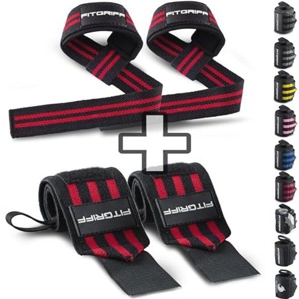Lifting Straps en Polsbandages Set voor Fitness en Krachttraining