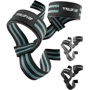 Lifting Straps voor Krachttraining: Gewichthefbanden voor Deadlifts, Pull-ups en Meer (Cyan)