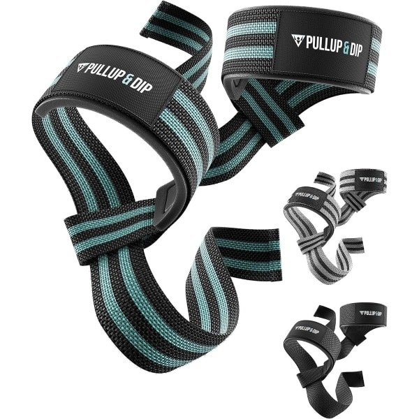 Lifting Straps voor Krachttraining: Gewichthefbanden voor Deadlifts, Pull-ups en Meer (Cyan)