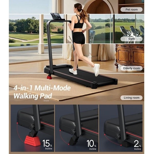 Loopband - 15% Helling - 10,5 km/u Snelheid - 3 Hellingstanden - LED Display