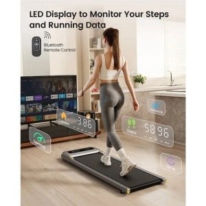 Loopband - Walking Pad - Wandelband - Hardloopband - Loopbanden - 2.5PK - Onder Bureau Loopband - 120kg Belastbaar - Draagbaar - LED Display - Snelheid tot 6 km/u - Voor Thuisgebruik