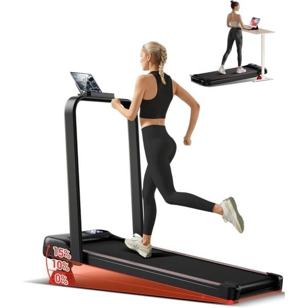 Loopband met Helling - Wandelpad - Thuis Fitness - Stil en Compact - 103x55x114 cm - Zwart