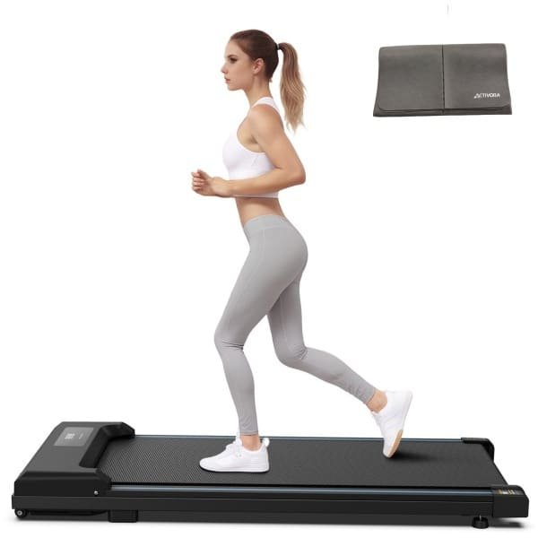 Loopband voor thuis Compact Loopband 1-6 km/u 12 Programma's Loopbanden met Afstandsbediening wandelband - Loopmachine - Met LED-display Voor kleine appartementen met schokdempende kussens