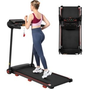 Loopband voor thuis, opvouwbare loopband met helling van 8%, stille loopbanden tot 14 km/u met groot loopoppervlak, 3,0 HP loopband voor thuis met LED-display en Bluetooth, maximaal draagvermogen 120 kg