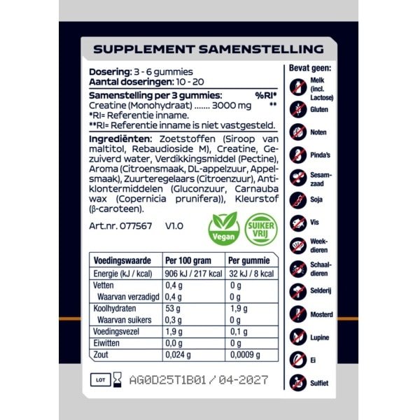 Lucovitaal Creatine 3000mg Gummies - 2 x 60 stuks - Voordeelverpakking