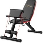 Luxari - Fitnessbank S100 - Verstelbare Halterbank - Met Bicep Extensie - Trainingsbank voor Krachttraining - Inklapbare Sportbank voor Thuis - Fitness