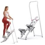 MERACH 2026 Stair Stepper voor thuistraining - revalidatie - draagbare crosstrainer-stepper inklapbaar met 2 weerstandsniveaus - LCD-scherm - verstelbaar antislip-pedalen - vertical climber voor full-body workout - Maximale capaciteit 136KG