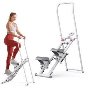 MERACH 2026 Stair Stepper voor thuistraining - revalidatie - draagbare crosstrainer-stepper inklapbaar met 2 weerstandsniveaus - LCD-scherm - verstelbaar antislip-pedalen - vertical climber voor full-body workout - Maximale capaciteit 136KG
