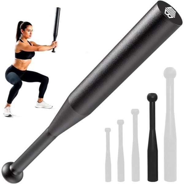 Mace Bell Gietijzer - Clubbell Halter - Krachttraining Stabiliteit - Geribbelde Antislip Grip - 10 kg - Zwart