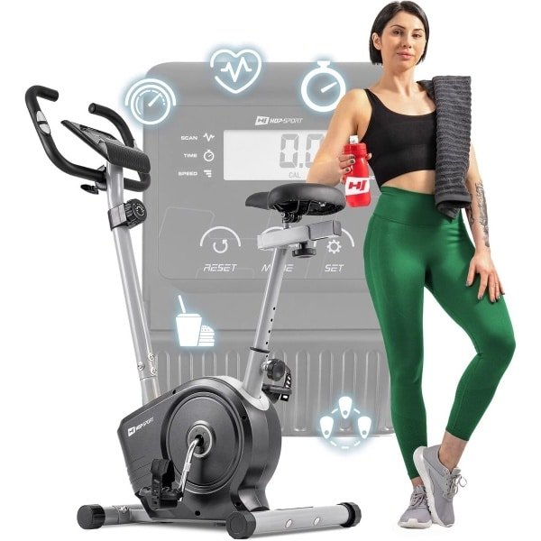 Magnetische Hometrainer - Fitnessbike Binnen - Effectief Trainen - 8 Weerstandsniveaus - 95x49x127 cm - Zilver