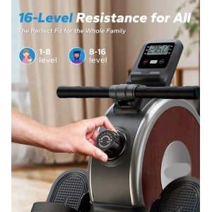 Magnetische Roeitrainer - Roeimachine - Roeitrainer - Roeiapparaat - App Compatibel - Dual Slide Rail - 16 Weerstandsniveaus - Stil & Krachtig - Max 160 kg Belastbaar - Compact & Stevig