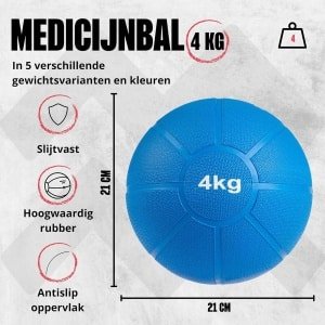 Massieve Rubber Medicijnbal voor Fitness en Krachttraining | 1 t/m 5 KG Verkrijgbaar