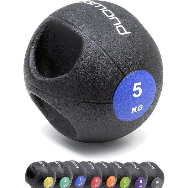 Medicijnbal Double Grip met Handvatten | Fitness, Krachttraining & Revalidatie | 3 kg tot 10 kg
