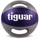 Medicijnbal met handgrepen - Trainingsbal Fitnessbal - Krachttraining Revalidatie - Beschermt de vloer - 10 kg - Aubergine