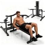 MettleMatic Drukpersmachine met bankdrukker Onafhankelijk convergerende armen - Verstelbare vlakke en schuine bank - Krachttraining voor de home gym: Borst, schouders, armen & buikspieren