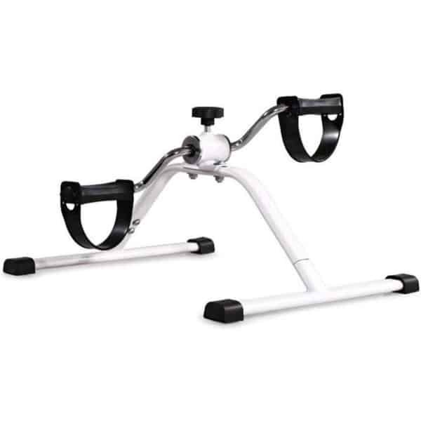 Mini Hometrainer - Pedaaltrainer Fiets - Binnen Trainen - Verstelbare Weerstand - Draagbaar Formaat - Wit