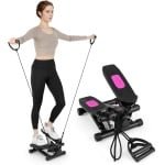 Mini Stepper Fitness - Thuis Trainen Apparaat - Cardio Lichaamstraining - Met Weerstandsbanden - 40 x 31 x 21.5 cm