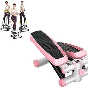 Mini Stepper - Hometrainer Step - Thuisfitness - Met Power Ropes - 150 kg - Zwart