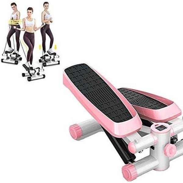 Mini Stepper - Hometrainer Step - Thuisfitness - Met Power Ropes - 150 kg - Zwart
