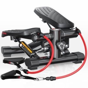 Mini Stepper voor Cardio Fitness - Volledige Lichaamstraining en Weerstandsbanden - Geschikt tot 158 kg