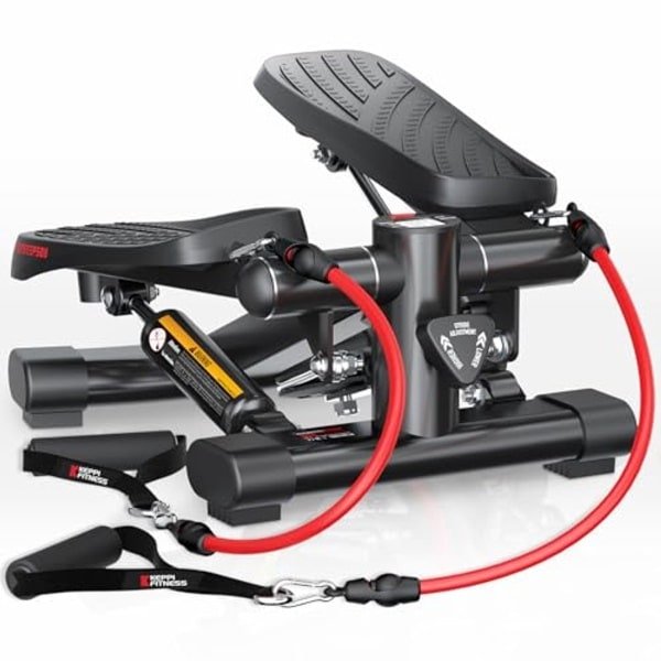Mini Stepper voor Cardio Fitness - Volledige Lichaamstraining en Weerstandsbanden - Geschikt tot 158 kg