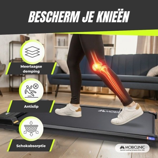 Mobiclinic Andy - Loopband - 8 km/u - Afstandsbediening - Digitaal display - Zonder armleuningen - Zwart
