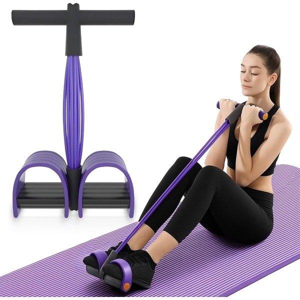 Multifunctionele Buiktrainer met 6 Elastic Bands voor Krachttraining en Fitness Thuis