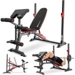 Multifunctionele Trainingsbank met Haltersteun en Curlpult voor Krachttraining Thuis