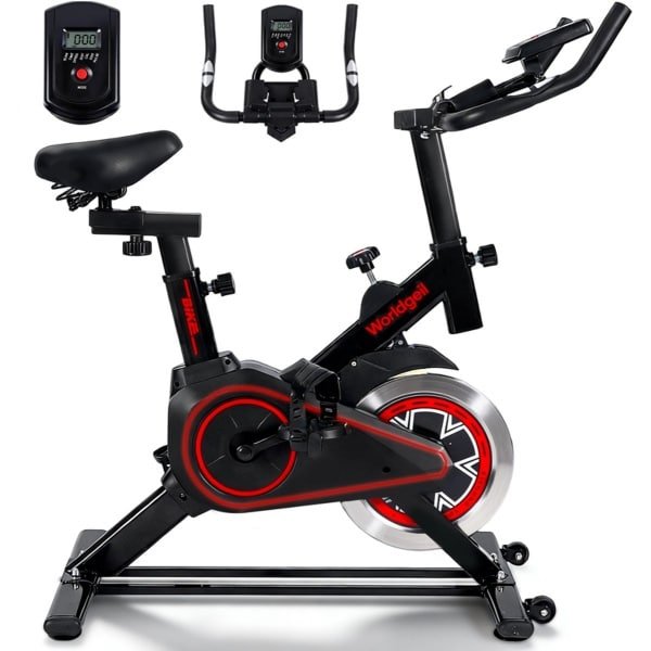 NETTLIFE Hometrainer - Fitnessfiets - Ergometer met magnetische weerstand - met LCD-display & Tablethouder - Spinning Fiets - Fiets Lage Instap, Ergonomisch & Stil - Fitness Fiets - Hometrainers Fitness voor Thuis
