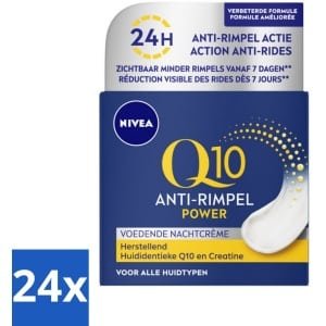 NIVEA - Nachtcrème - Q10 POWER Anti-Rimpel - Voor alle huidtypen - Met Q10 & Creatine - 50 ml - Voordeelverpakking - 24 stuks