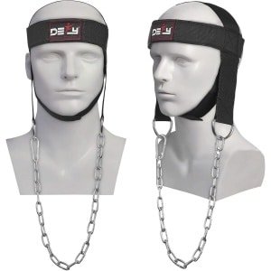 Nekgordel en Hoofdharnas voor Krachttraining - Verstelbare Halsband met Ketting voor Nekspierversterking