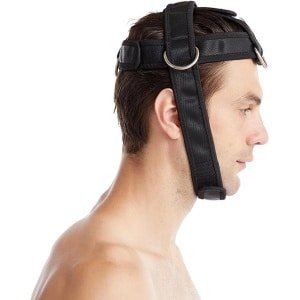 Nekharnas Krachttraining - Nek Gewichten Harnas - Nekspieren Versterken - Verstelbaar Met D-ringen - Pakket 24x16x1 cm - Zwart