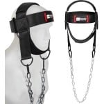 Nekharnas voor Krachttraining - Verstelbaar met Ketting, Gevoerd Hoofdharnas voor Gewichtheffen en Fitness