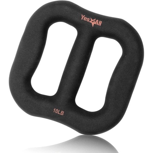 Neopreen Halter - Fitness Gewicht - Krachttraining Thuis - Ergonomische Curve - 10 Pond - Zwart