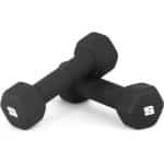Neopreen Haltergewichten - Dumbbells Paar - Krachttraining Thuis - Zeskantige Kopper Voorkomt Rollen - 2 Pond Per Stuk - Zwart