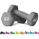 Neopreen Halters - Fitness Gewichtjes - Thuis Krachttraining - Zeshoekige Vorm - 23 kg Per Stuk - Grijs