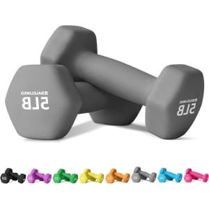 Neopreen Halters - Fitness Gewichtjes - Thuis Krachttraining - Zeshoekige Vorm - 23 kg Per Stuk - Grijs